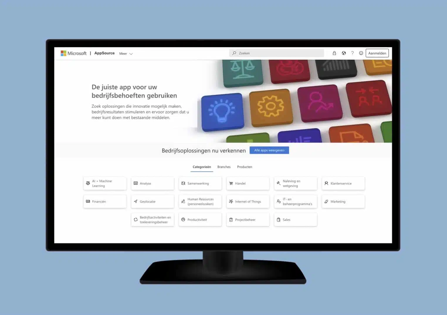 Screenshot van de Microsoft AppSource