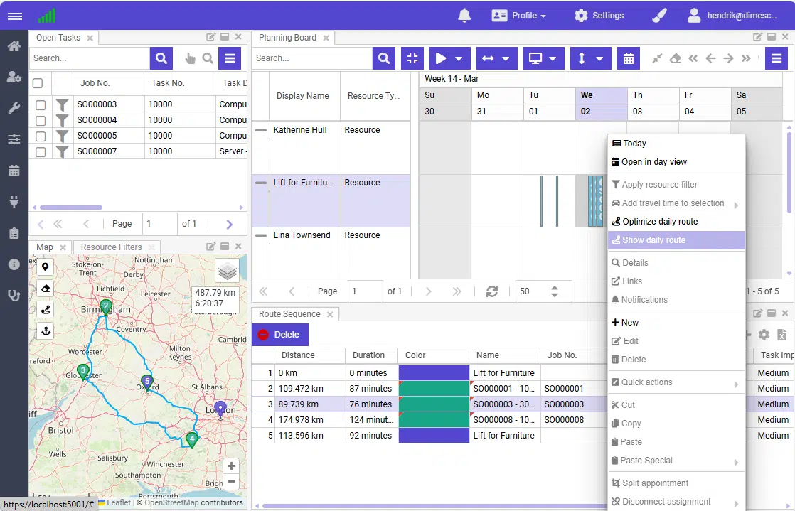 Een printscreen van de nieuwe functionaliteiten van Dime.Scheduler